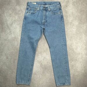 Levi's Premium Jeans Mens 29x30 Blue 501 ST Slim Taper Big E Button Fly Denim